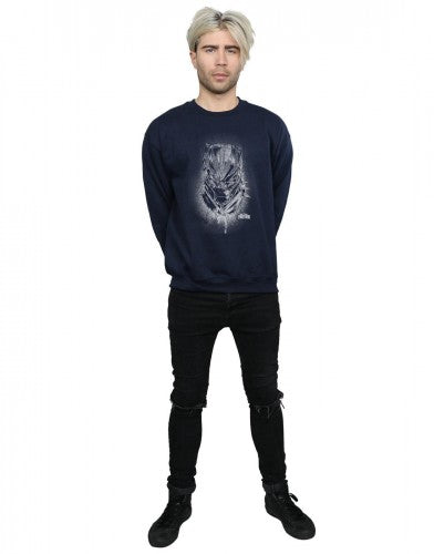 Navy Blue - Lifestyle - Marvel Mens Black Panther Spray Headshot Cotton Sweatshirt
