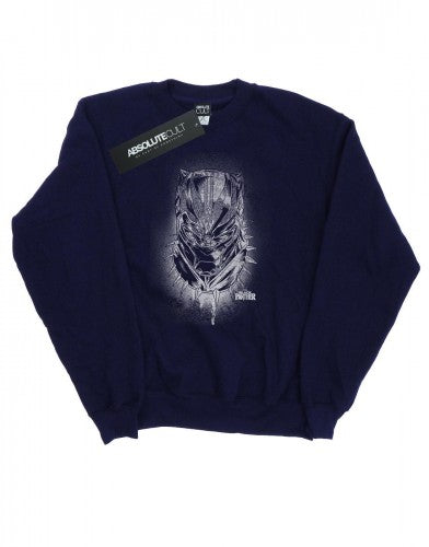 Front - Marvel Mens Black Panther Spray Headshot Cotton Sweatshirt