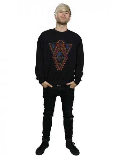 Black - Lifestyle - Marvel Mens Black Panther Tribal Heads Cotton Sweatshirt