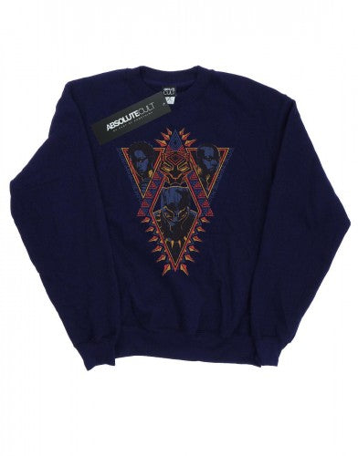 Front - Marvel Mens Black Panther Tribal Heads Cotton Sweatshirt