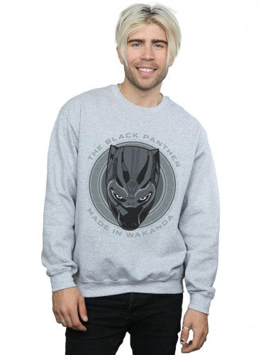 Sports Grey - Back - Marvel Mens Black Panther Made in Wakanda Cotton Sweatshirt