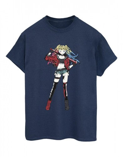 Front - DC Comics Womens/Ladies Harley Quinn Standing Pose Cotton Boyfriend T-Shirt