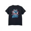 Front - Captain America Boys Full Time Hero Cotton T-Shirt