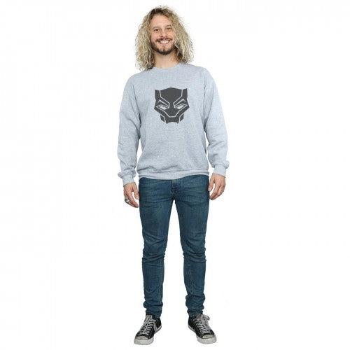 Sports Grey - Lifestyle - Marvel Mens Black Panther Black On Black Cotton Sweatshirt