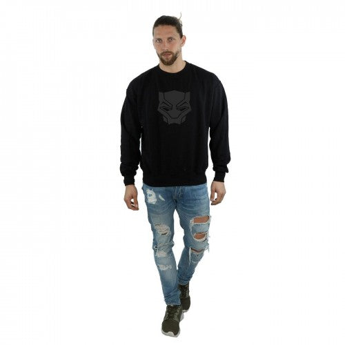 Black - Lifestyle - Marvel Mens Black Panther Black On Black Cotton Sweatshirt