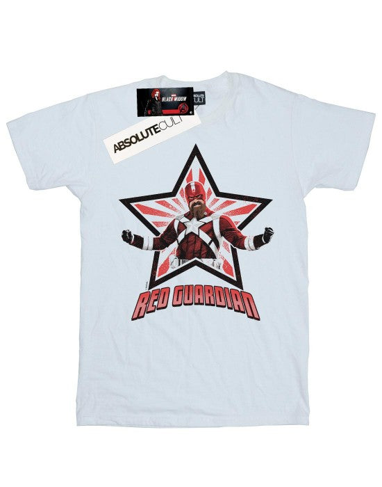 Front - Marvel Mens Black Widow Movie Red Guardian Star T-Shirt