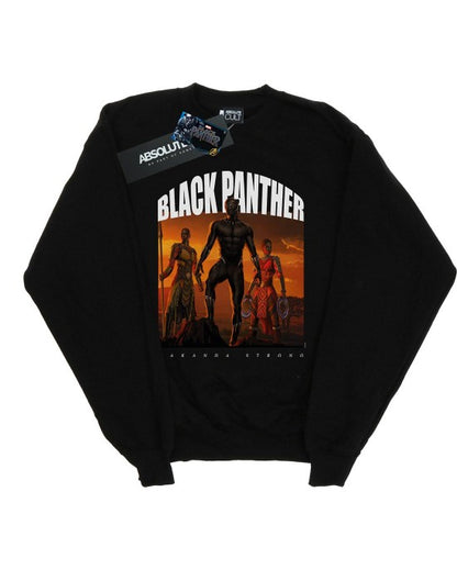 Front - Marvel Mens Black Panther Wakanda Strong Cotton Sweatshirt