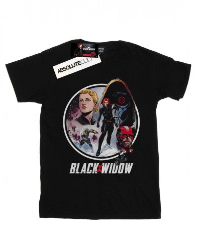 Front - Marvel Mens Black Widow Movie Vintage Circle T-Shirt