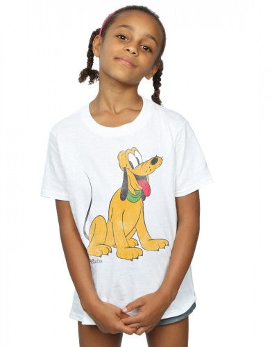 White - Back - Disney Girls Classic Pluto T-Shirt