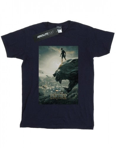 Front - Marvel Womens/Ladies Black Panther Poster Cotton Boyfriend T-Shirt