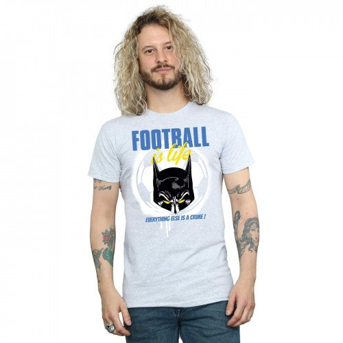 Sports Grey - Back - DC Comics Mens Batman Football is Life T-Shirt