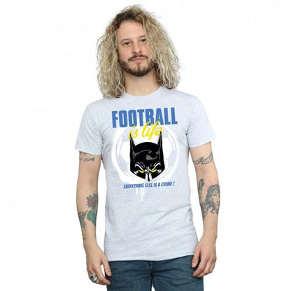 Sports Grey - Back - DC Comics Mens Batman Football is Life T-Shirt