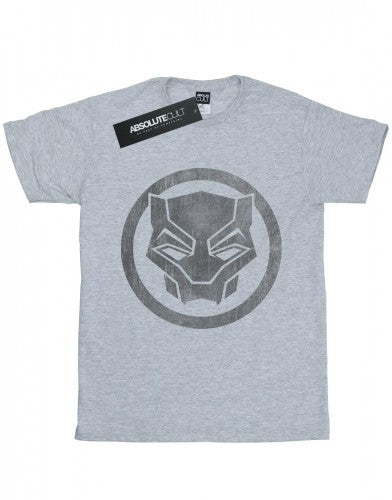 Front - Marvel Womens/Ladies Black Panther Distressed Icon Cotton Boyfriend T-Shirt