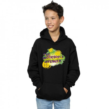 Black - Back - Marvel Boys Hulk Incredible Avenger Hoodie