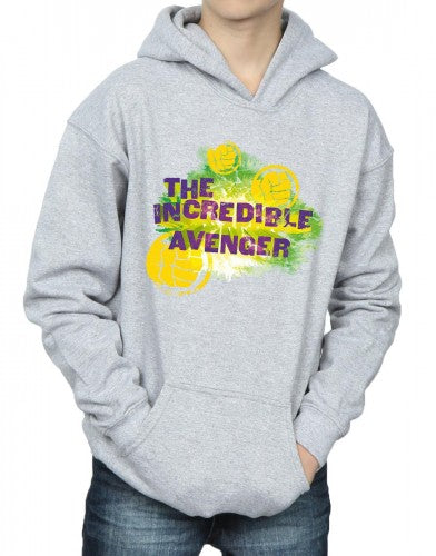 Sports Grey - Side - Marvel Boys Hulk Incredible Avenger Hoodie