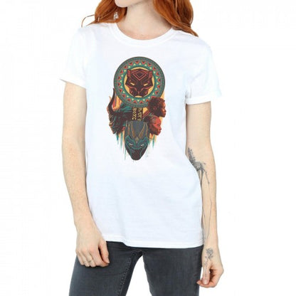 White - Side - Marvel Womens-Ladies Black Panther Totem Cotton Boyfriend T-Shirt