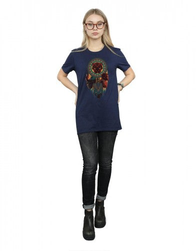 Navy Blue - Lifestyle - Marvel Womens-Ladies Black Panther Totem Cotton Boyfriend T-Shirt