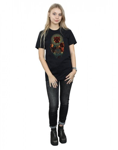 Black - Lifestyle - Marvel Womens-Ladies Black Panther Totem Cotton Boyfriend T-Shirt