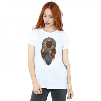 White - Back - Marvel Womens-Ladies Black Panther Totem Cotton Boyfriend T-Shirt