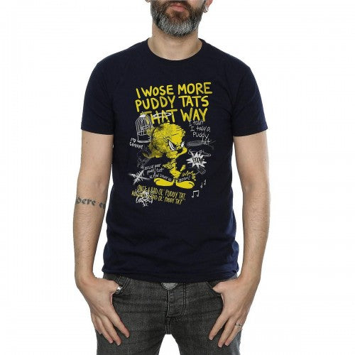 Front - Looney Tunes Mens More Puddy Tats Tweety Cotton T-Shirt