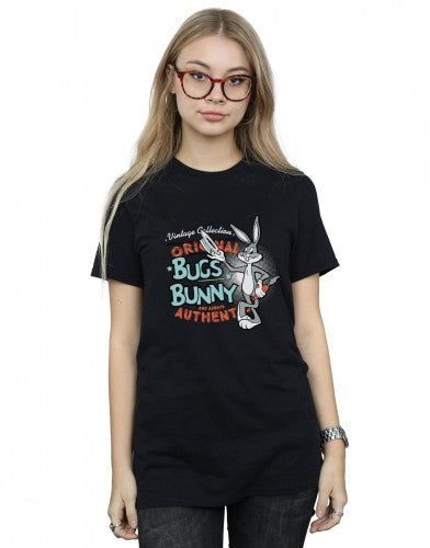 Black - Lifestyle - Looney Tunes Womens-Ladies Bugs Bunny Vintage Cotton Boyfriend T-Shirt