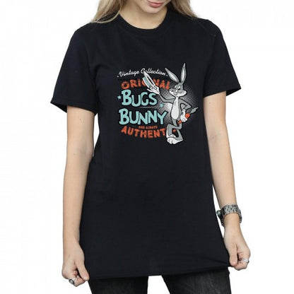 Black - Pack Shot - Looney Tunes Womens-Ladies Bugs Bunny Vintage Cotton Boyfriend T-Shirt