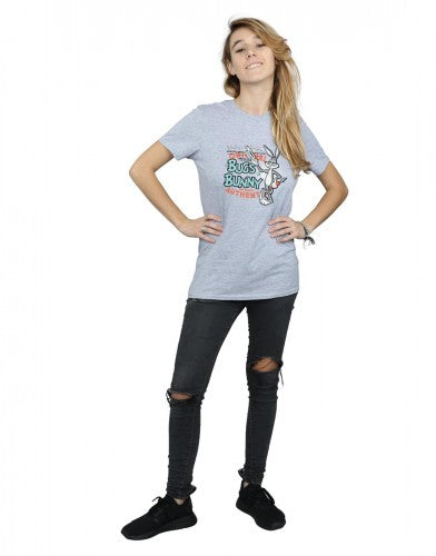 Sports Grey - Lifestyle - Looney Tunes Womens-Ladies Bugs Bunny Vintage Cotton Boyfriend T-Shirt