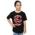 Black - Back - Harley Quinn Girls Chibi Cotton T-Shirt