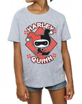 Sports Grey - Side - Harley Quinn Girls Chibi Cotton T-Shirt
