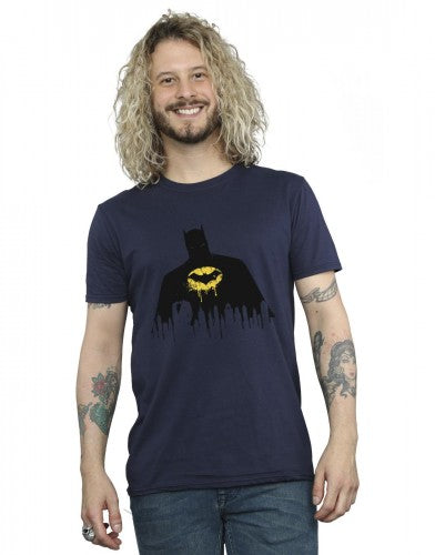 Navy Blue - Back - DC Comics Mens Batman Shadow Paint T-Shirt