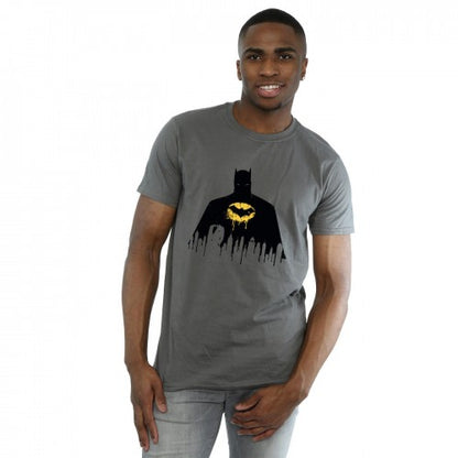 Charcoal - Back - DC Comics Mens Batman Shadow Paint T-Shirt
