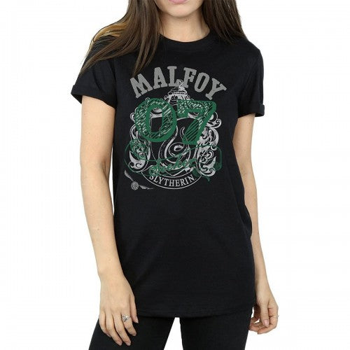 Front - Harry Potter Womens/Ladies Seeker Draco Malfoy Cotton Boyfriend T-Shirt