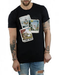 Black - Pack Shot - Frozen Mens Olaf Polaroid Cotton T-Shirt