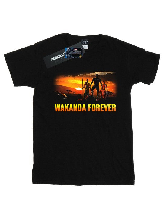 Front - Marvel Mens Black Panther Wakanda Forever T-Shirt