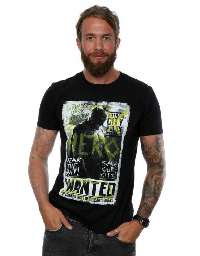 Black - Back - DC Comics Mens Batman v Superman Wanted Poster T-Shirt