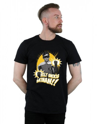 Black - Back - DC Comics Mens Batman TV Series Robin Holy Smokes T-Shirt