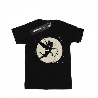 Front - Tinkerbell Womens/Ladies Moon Cotton Boyfriend Crop T-Shirt
