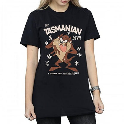 Front - Looney Tunes Womens/Ladies Tasmanian Devil Vintage Cotton Boyfriend T-Shirt