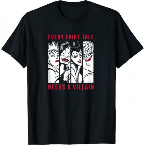 Front - Disney Mens Every Fairy Tale Needs A Villain Cotton T-Shirt