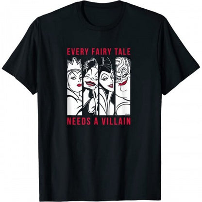 Front - Disney Mens Every Fairy Tale Needs A Villain Cotton T-Shirt