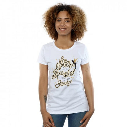 White - Lifestyle - Disney Womens-Ladies Tinkerbell Stars Cotton T-Shirt