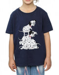 Navy Blue - Side - 101 Dalmatians Girls Chair Cotton T-Shirt