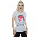 Front - David Bowie Womens/Ladies Aladdin Sane Distressed Heather T-Shirt