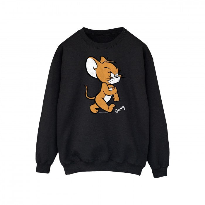 Front - Tom and Jerry Mens Angry Mouse Cotton Sweatshirt