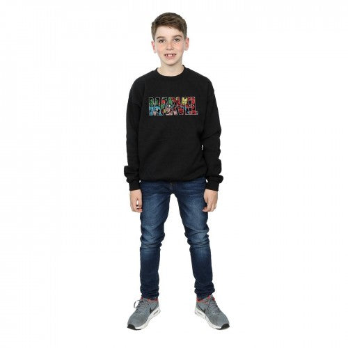 Black - Lifestyle - Marvel Comics Boys Character Infill Logo Sweatshirt