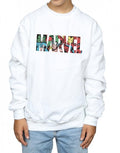 White - Side - Marvel Comics Boys Character Infill Logo Sweatshirt