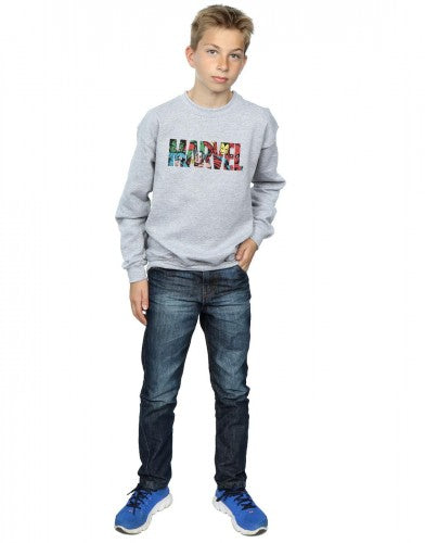 Sports Grey - Lifestyle - Marvel Comics Boys Character Infill Logo Sweatshirt