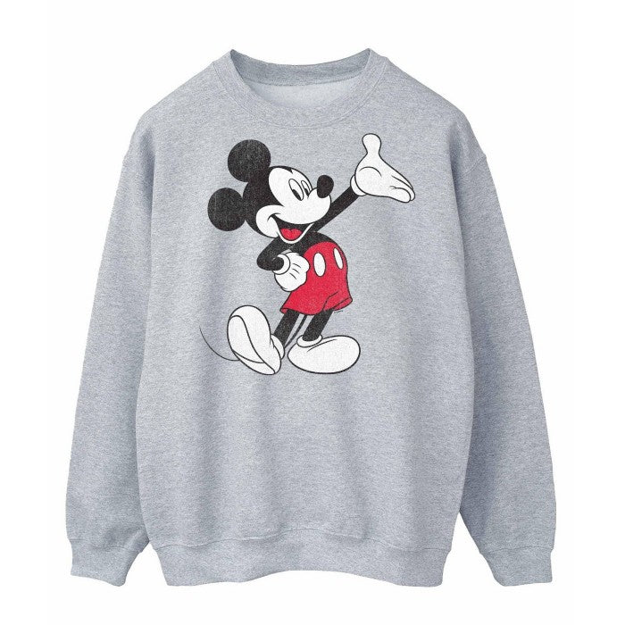 Front - Disney Mens Traditional Wave Mickey Mouse Sweatshirt