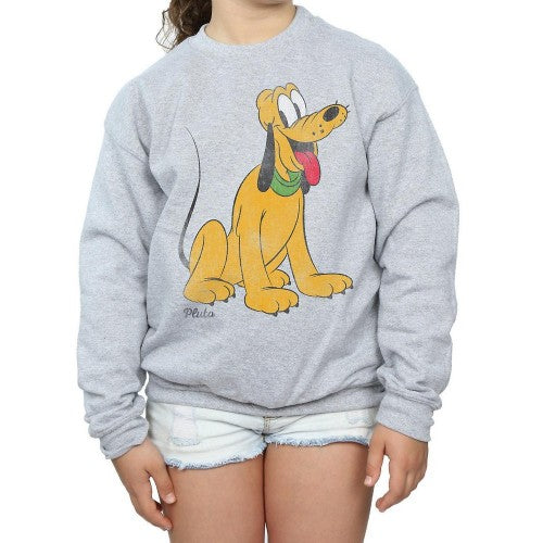 Front - Disney Girls Classic Pluto Sweatshirt