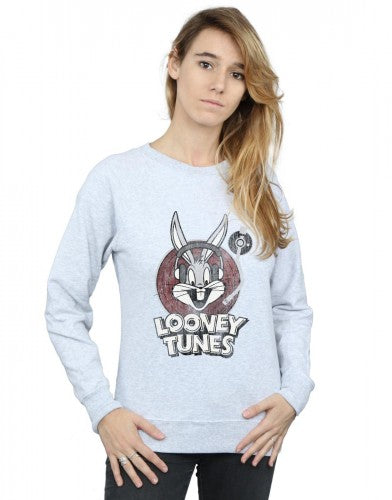 Heather Grey - Back - Looney Tunes Womens-Ladies Bugs Bunny Logo Cotton Sweatshirt